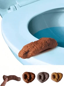 1pc Realistic Poop Prank Decoration, Brown Fake Poop Hard Plastic Decorative Ornament, Novelty Gag Prop, Creative Birthday Gift - One Size - View 1
