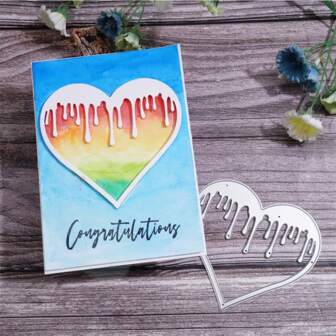 1pc Unique Heart Metal Cutting Dies, Carbon Steel Stencils For DIY Scrapbooking, Album, Card Making & Paper Crafts, Home Decoration, Durable, And Easy To Use, Perfect For Crafters And Card Makers