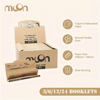 3/6/12/24 Booklets, King Size Slim Rolling Paper Unbleached Paper With Tips, Smooth Burning, Household Gadget, Christmas Gifts, Christmas Supplies, Christmas Party Supplies Boy Valentine Heart Women's Valentine