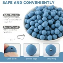 30 peças/20 peças 12mm/15mm Contas de Silicone, Usadas para Fabricação de Chaveiros, Contas Solta de Silicone para Fabricação de Pulseiras e Colares, e Contas de Silicone Circular para Canetas