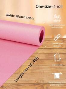 1 Roll Solid Color Gift Wrapping Paper, Matte Waterproof Solid Color Kraft Gift Wrapping Paper, 15 Inches X 394 Inches Solid Color Kraft Paper, Pink Gift Wrapping Paper, Valentine's Day Wrapping Paper, DIY Birthday Gift Wrapping Paper, Suitable For DIY Crafts, Gift Wrapping, Home Parties - Pink - View 9