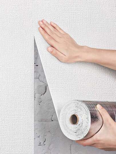 1 件加厚亚麻墙纸卷，自粘，防水，防潮泡沫墙贴，3D 纹理墙面装饰，适用于厨房、客厅、卧室、浴室，50 厘米 * 280 厘米/卷，覆盖 1.4 平方米