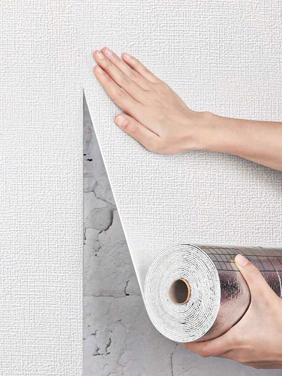 1 件加厚亚麻墙纸卷，自粘，防水，防潮泡沫墙贴，3D 纹理墙面装饰，适用于厨房、客厅、卧室、浴室，50 厘米 * 280 厘米/卷，覆盖 1.4 平方米 - 彩色 - 查看 1