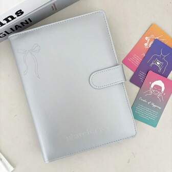 PU Leather Silver A5 Kpop Photocards Collect Binder Idol Photo Card Book Idol Storage Album Stationery Back To School