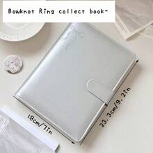 PU Leather Silver A5 Kpop Photocards Collect Binder Idol Photo Card Book Idol Storage Album Stationery Back To School