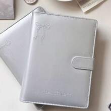 PU Leather Silver A5 Kpop Photocards Collect Binder Idol Photo Card Book Idol Storage Album Stationery Back To School