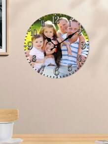 1pc Custom Photo Wall Clock, Personalized Picture Clock, 8/10/12Inch Photo Wall Clocks For Living Room Decor With Photo, Multi-Functional, Ornamental, Letter, Stylish, Modern, Colorful, Cute, Adorable, Casual, Custom, Personalized, Unique, Customized, Ideal Gifts For Him, Ideal Gifts For Her, Son, Daughter Back To School - Style a - View 7
