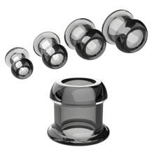 Tapón anal de silicona transparente negro de 4 tamaños, con agujero para mirar, superficie lisa, juguete sexual de silicona en forma de pene, juguetes sexuales para mujeres y hombres, juegos de adultos, juguetes anales unisex, entrenador anal para parejas, sexshop