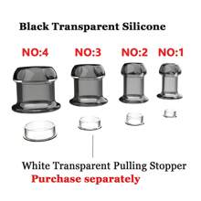 Tapón anal de silicona transparente negro de 4 tamaños, con agujero para mirar, superficie lisa, juguete sexual de silicona en forma de pene, juguetes sexuales para mujeres y hombres, juegos de adultos, juguetes anales unisex, entrenador anal para parejas, sexshop