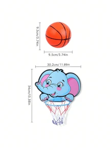 Cartoon Elephant & Lion Basketball Board, Hanging Type Portable Kids Indoor & Outdoor Sports Play Toy Basketball Board, No-Drills Gift For Children's Birthday