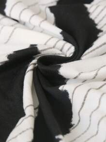 1 件斑马纹弹力沙发套，防尘，防滑，适用于客厅、卧室、办公室，可机洗，四季皆宜，几何图案 - 黑與白 - 查看 9