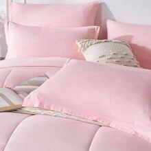 5/7-Piece Solid Colour Checkered Bed Comforter Sets Queen - Soft Microfiber, Lightweight, All-Season, Twin/Full/Queen/King Size Bed In A Bag, Quilt Set With Breathable Fabric And Easy Care,Summer Bedding Set ,Ideal Gift.