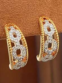 1 peça de brincos de nariz de porco ocos de luxo com strass, brincos de design exclusivo e requintado, adequados para uso diário feminino, festivais, festas, presentes de verão