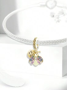 1pc 925 Sterling Silver Fashionable Luminous Bee Pendant, Suitable For Women's Bracelets, Bangles, DIY Jewelry Making - Bee - View 4