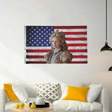 1面定制美国国旗 - 可添加您自己的图片和文字 - 人脸镂空 - 适用于生日、婚礼、万圣节、圣诞节、派对、父亲节、母亲节、情人节、复活节、家居装饰、周年纪念、毕业典礼、乔迁之喜、生日、沙发、床、汽车、茶室、卧室、客厅、室内外装饰 - 也可用于定制挂毯、花园旗、定制旗帜 - Retro America Flag - 查看 5