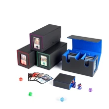 MTG Deck Box With Commander Display, Double-Layer Box Can Hold Over 250 Single Sleeved Cards, Leather Magnetic Card Storage Box Suitable For TCG CCG Magic Cards - Multicolor - View 4