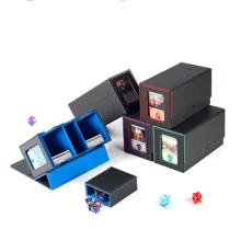 MTG Deck Box With Commander Display, Double-Layer Box Can Hold Over 250 Single Sleeved Cards, Leather Magnetic Card Storage Box Suitable For TCG CCG Magic Cards - Multicolor - View 1