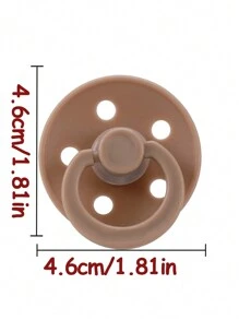 1pc Multi-color Macaron Design Pacifier For Newborn Baby, Made Of Silicone, Suitable For Baby From 0-6 Months (size S) Or 6-36 Months (size L), Ultra Soft, Can Help Comfort And Soothe Baby During Teething - Brown - View 2