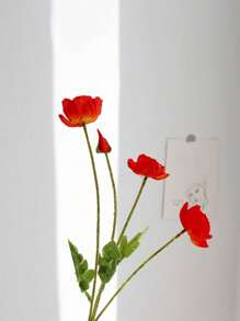 1pc Artificial Flowers Wedding Simulation Poppies Wedding Decoration Home Decoration Ornaments Silk Flowers Flowers Gifts Birthday Graduation