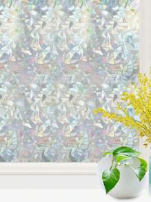 1卷彩色隐私窗膜，彩虹效果防紫外线静电吸附窗贴，适用于家居装饰，宽度可选11.84/17.53/19.68英寸 - 無色 - 查看 4