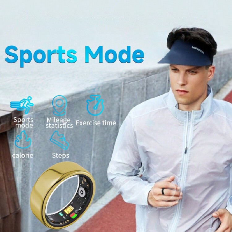 SIMSONLAB 2025新款智能戒指，智能健身戒指，带计步器，男女通用设计，是男女理想的运动休闲礼物，也是一份很棒的情人节礼物。 - 金色 - 查看 2