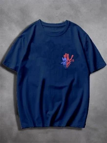 Men T-Shirts - 藏蓝色 - 查看 3