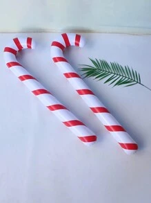 4 piezas Bastones de caramelo gigantes inflables de Navidad, decoración de novedad Xmas Candy Cane Stick para fiesta de Año Nuevo, Navidad - Rojo - Ver 9