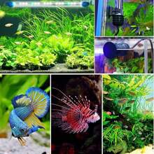 1 個魚缸潛水式 LED 燈水族燈，7-19 英吋魚缸燈，魚缸水草燈，白色與藍色魚缸裝飾燈，小型魚缸燈，大型水族燈，低電壓 USB 雙排水族增亮燈 - 彩色 - 查看 7