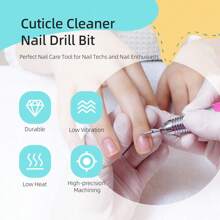 hytoos 3/32" Diamond Cuticle Drill Bits, Professional Nail Drill Bits For Cuticle Cleaning, Nail Preparation, Bi-Directional Rotation, Salon Manicure Supplies - Multicolor - View 3