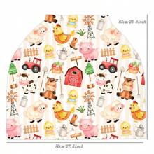 1pc Farmhouse Style Printed Multipurpose Baby Car Seat Cover, Stroller Cover, Nursing Cover, Basket Cover