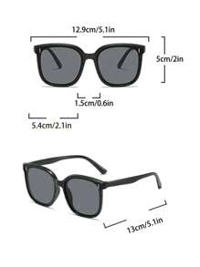 1pc New 3-10 Years Old Kids Polarized Vertical Rivet Fashion Eyeglasses, Boys Girls Children Square Frame Regular Glasses, Kids Back To School Fashion Glasses, Valentine's Day Fashion Glasses, Suitable For Daily Casual, Party Wear And Decor, Gift For Children