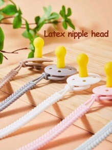 2pcs/Set Baby Pacifier & Pacifier Clip, Silicone Pacifier Head, 0-6 Months And 6-36 Months, Extra Soft, Anti-Colic, Newborn To 36 Months, Mimic Breastfeeding, Prevent Losing