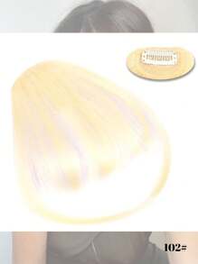 合成自然额头假刘海空气刘海假发女款真人漫画齐刘海隐形假发合成空气刘海假发女式迷你假刘海黑棕色假发接发 - 黑色 - 查看 17