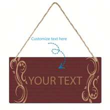 1 pieza, Letrero de madera personalizado con placa colgante, regalo personalizado con cualquier texto, citas, regalo divertido, letrero impermeable para interiores/exteriores, decoración exquisita, elegante, simple, vintage personalizada, única, regalo ideal para él/ella, novio, novia, papá, mamá, familia, amigos, aniversario, Día de San Valentín, Día de la Madre, cumpleaños, Día del Niño, Día del Padre, graduación, boda, inauguración de la casa, restaurante, sala de estar, dormitorio, oficina, salón de té, hogar, vacaciones de verano