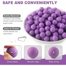 30 peças/20 peças 12mm/15mm Contas de Silicone, Usadas para Fabricação de Chaveiros, Contas Solta de Silicone para Fabricação de Pulseiras e Colares, e Contas de Silicone Circular para Canetas