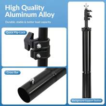 Adjustable Black Photography Background Stand Set Without Background Cloth For Photo Studio Shooting Prop, Wedding Backdrop Stand 10x7ft(WxH) Photo Studio Adjustable Metal Background Stand ,Balloon Arch Support Kit With 4 Crossbars, 4 Backdrop Clamps, Parties Wedding Events Decoration - 黑色配沙包 - 查看 11