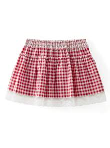 Women Floral Lace Mini Skirt Y2k Sheer Ruffle Hem Bodycon Short Skirt Low Rise Fairycore Layered Pleated Skirts - Đỏ - Xem 3