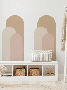 1/2 件波西米亚拱形几何美感艺术墙贴，20.47 * 55.1 英寸，客厅卧室背景墙壁纸，壁画，拱形防水装饰贴纸，家居装饰，墙壁装饰，贴纸，墙贴花，乙烯基贴花用于家居装饰，春季装饰品让您的家焕然一新，拉玛装饰贴纸