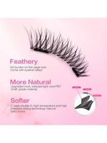 1Pair Magnetic Eylashes Fox Eye Lashes Natural Look Wispy Magnetic Lashes End Eye Elongated Glue-Free Eyelash Extension Set Reusable False Eyelash Kit With Applicator Wear No Glue Needed And No Makeup Remover Eye Lash Easy To Wear Suitable For Everyday Use