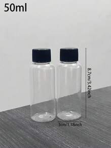 1pc 100ml/250ml/500ml Transparent Plastic Sample/Travel Size Bottle With Cap, Round Liquid Filling Bottles Home Bathroom Decor Fall Decor Back To School - Clear - View 17