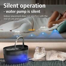 2.2L/74OZ/0.58Gallon Large-Capacity Automatic Cat Lover Gift And Cat Mom Love Fountains Drinking, USB Power Cord, Multiple Water Supply Modes, Water Pump Quiet Anti-Dry Burning,7 Days Of Healthy Drinking Water And 1 Day Of Emergency Water Reserves,Replacement Filter Cartridges Are Available