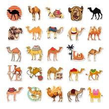 50 件骆驼贴纸适用于笔记本电脑水瓶自行车滑板行李电脑玩具滑雪板礼物贴纸 - 鏽棕色 - 查看 4