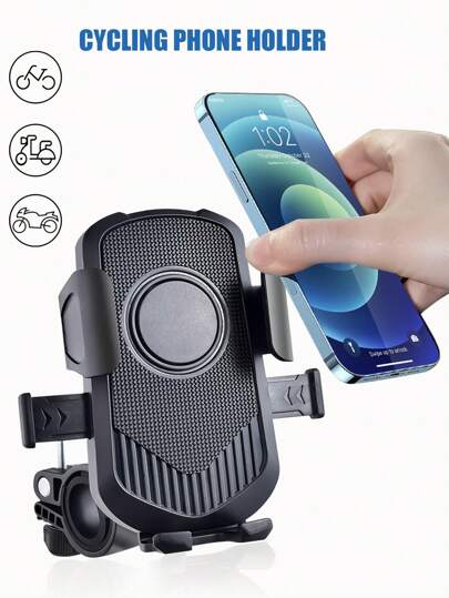 1 pezzo Supporto rotante per telefono cellulare per bicicletta/motocicletta, realizzato in materiale ABS di alta qualità, stabile, adatto per il ciclismo all'aperto - Morsetto per manubrio a scatto, compatibile con telefoni cellulari da 4,7 a 7,2 pollici, essenziale per il ciclismo estivo