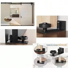Adjustable Floor Rails For Sliding Barn Doors - nero - Visualizzare 3