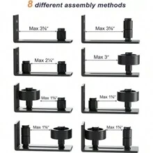 Adjustable Floor Rails For Sliding Barn Doors - nero - Visualizzare 4