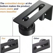 Adjustable Floor Rails For Sliding Barn Doors - nero - Visualizzare 5