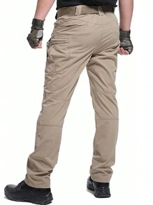 Pantalones Tácticos Militares Impermeables Cortavientos Cargo Casual - Caqui - Ver 7