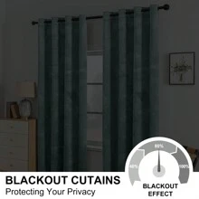 CYCMACO 2 Piece Velvet Indoor Curtains, Modern Bedroom Blackout Curtains With Eyelets, Cold Insulating Thermal Curtain For Living Room Lounge Children's Room - 墨綠色 - 查看 4