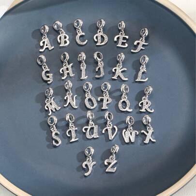 1pc A To Z Letter Charms Bead For Bracelet / Necklace / Pendant Diy, Personalized Initial Alphabet Jewelry