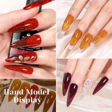 MSRUIOO 8ml 闪亮琥珀色反光亮片美甲凝胶 - UV LED 可卸除，持久亮泽，打造高光泽美甲效果 - 易于涂抹 - 彩色 - 查看 5